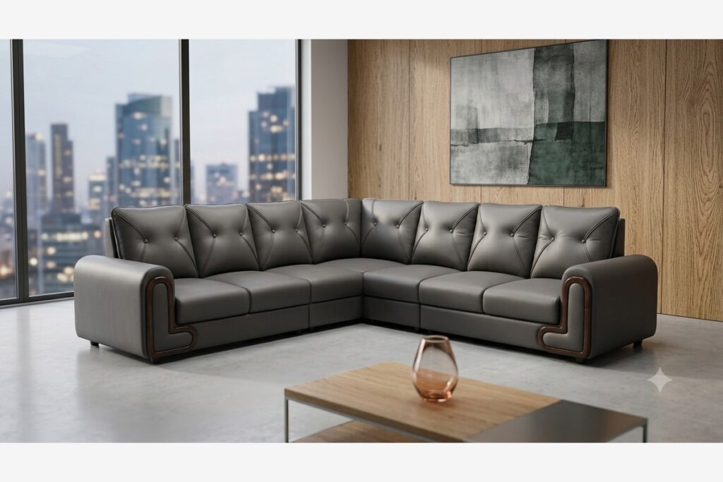 Metro Grey Luxury L-Shaped Sofa